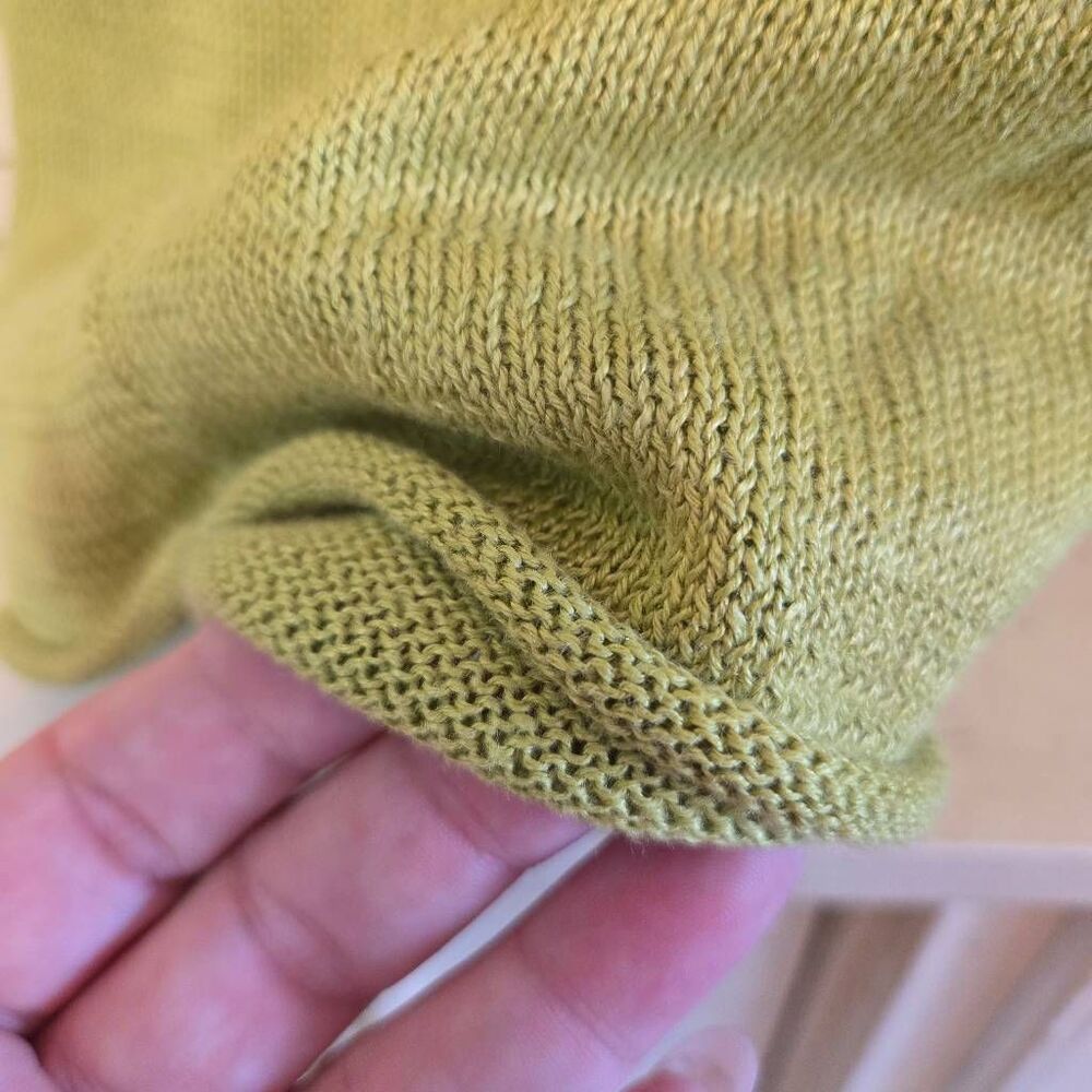 Eileen Fisher Green Linen Slub Kimono Cardigan Open Front 3/4 Sleeve 1X - Picture 7 of 7